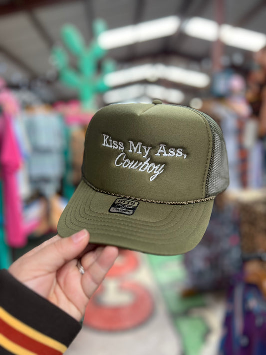 Kiss My Ass Cowboy | Trucker Olive