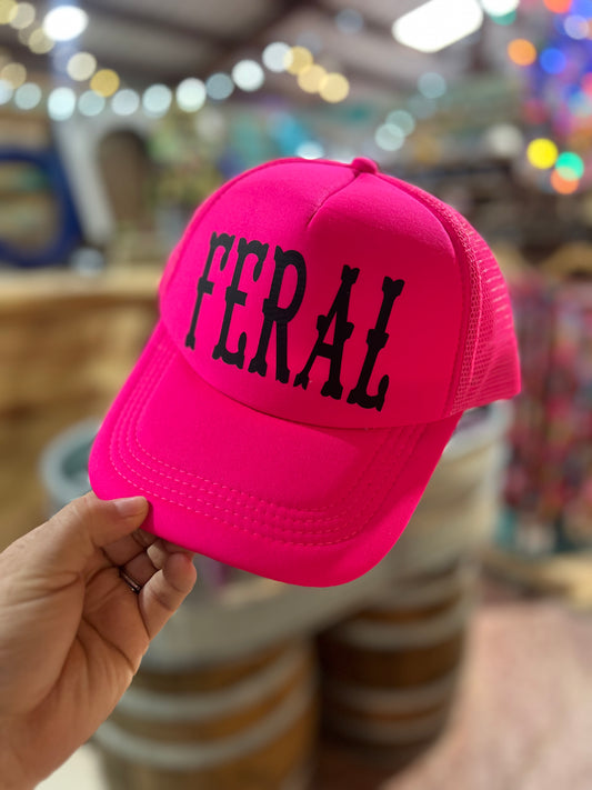 Feral Black on Pink | Trucker Hot Pink