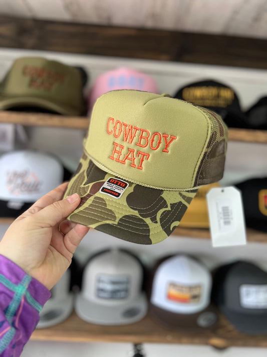 Cowboy Hat | Olive Camo Trucker